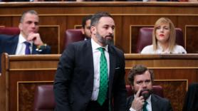 El presidente de VOX, Santiago Abascal, en el Congreso de los Diputados, en el debate de la investidura. EP
