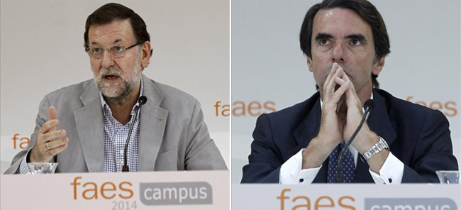 Gélido encuentro entre Rajoy y Aznar en la clausura del curso de verano de FAES