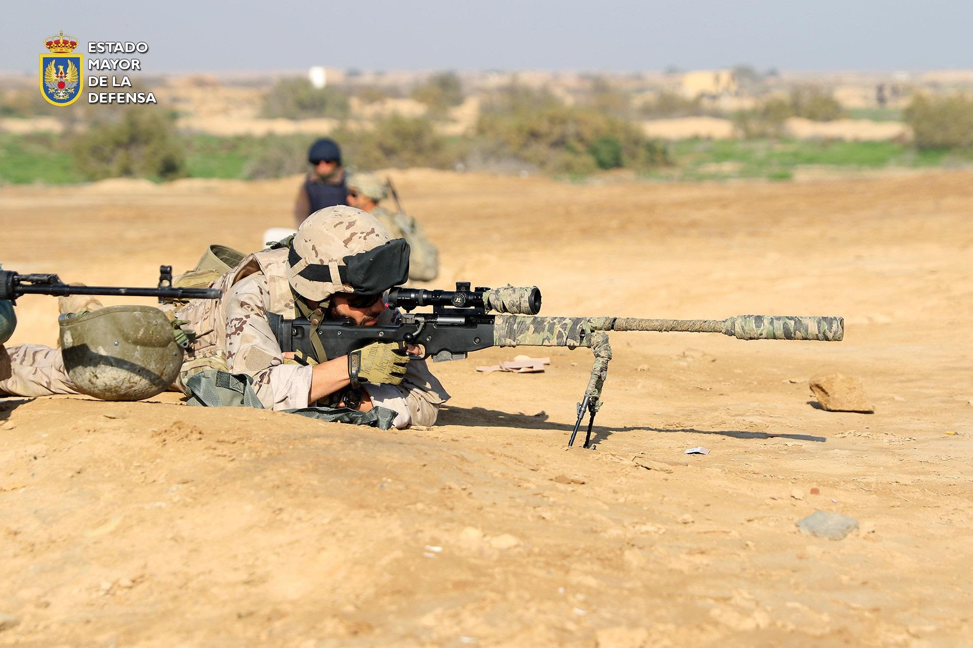 Militares españoles desplegados en Irak en Besmayah en la coalición internacional contra el terrorismo del DAESH