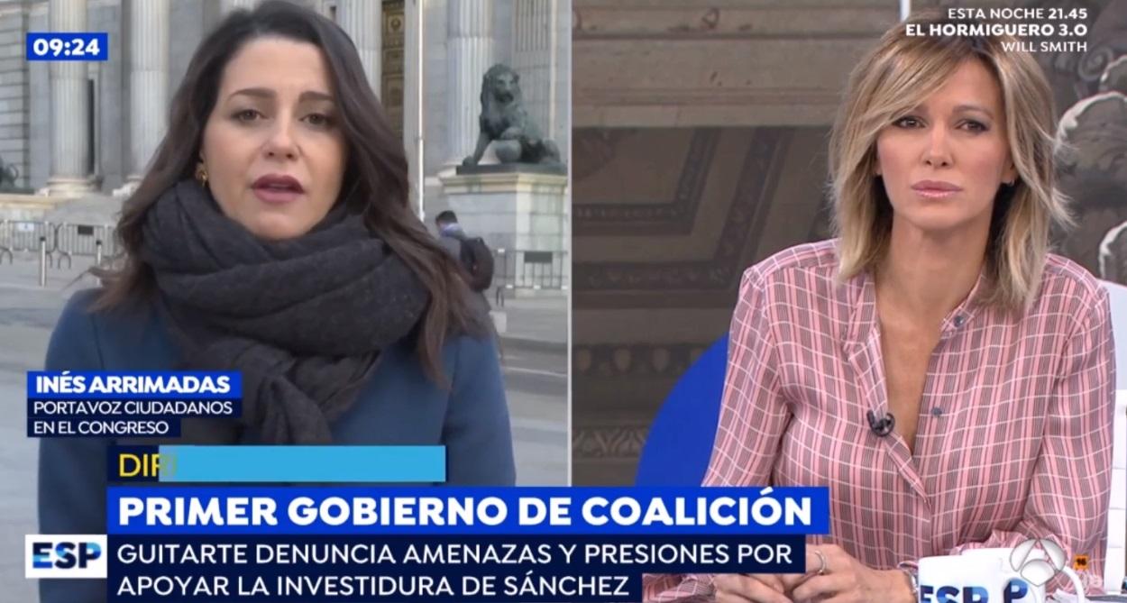 Inés Arrimadas es entrevistada en Espejo Público tras la investidura de Sánchez