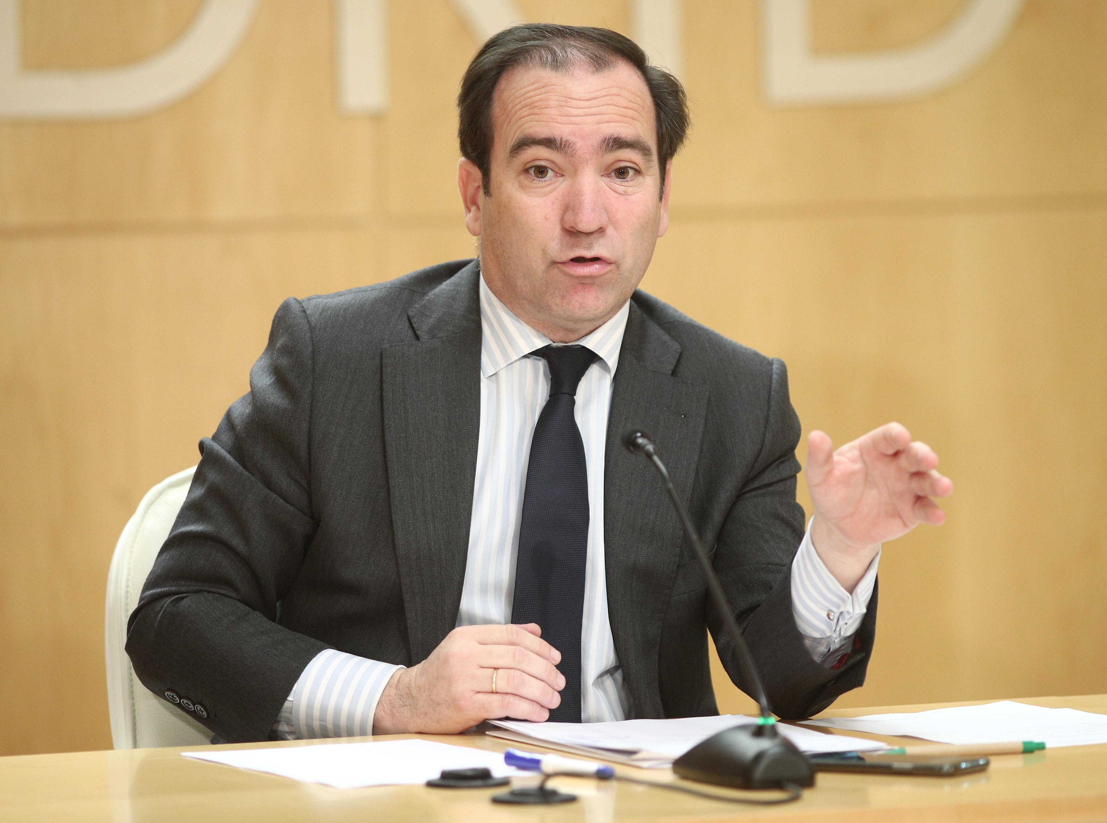 El delegado de Medio Ambiente y Movilidad de Madrid, Borja Carabante durante su intervención. Fuente: Europa Press.