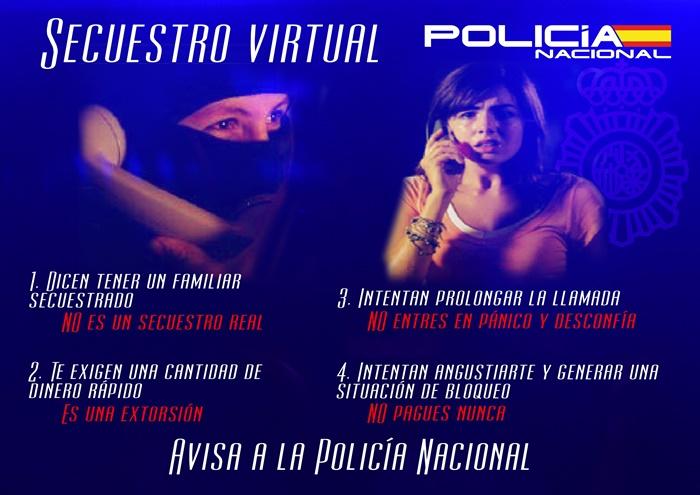 Consejos de la Policía sobre el secuestro virtual