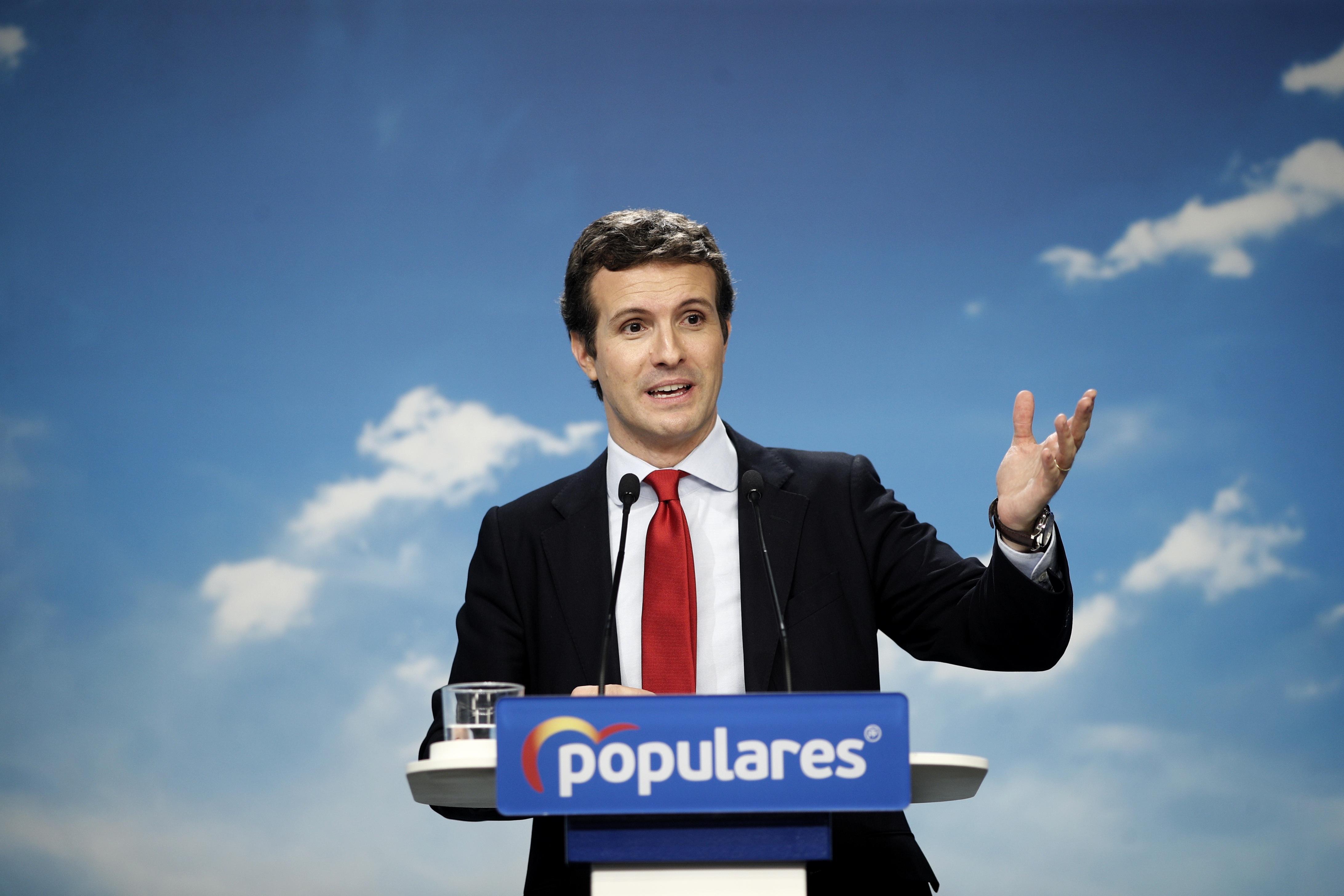 El presidente del PP, Pablo Casado