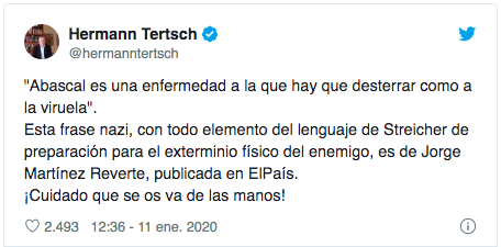 Tuit Hermann Tertsch contra El País