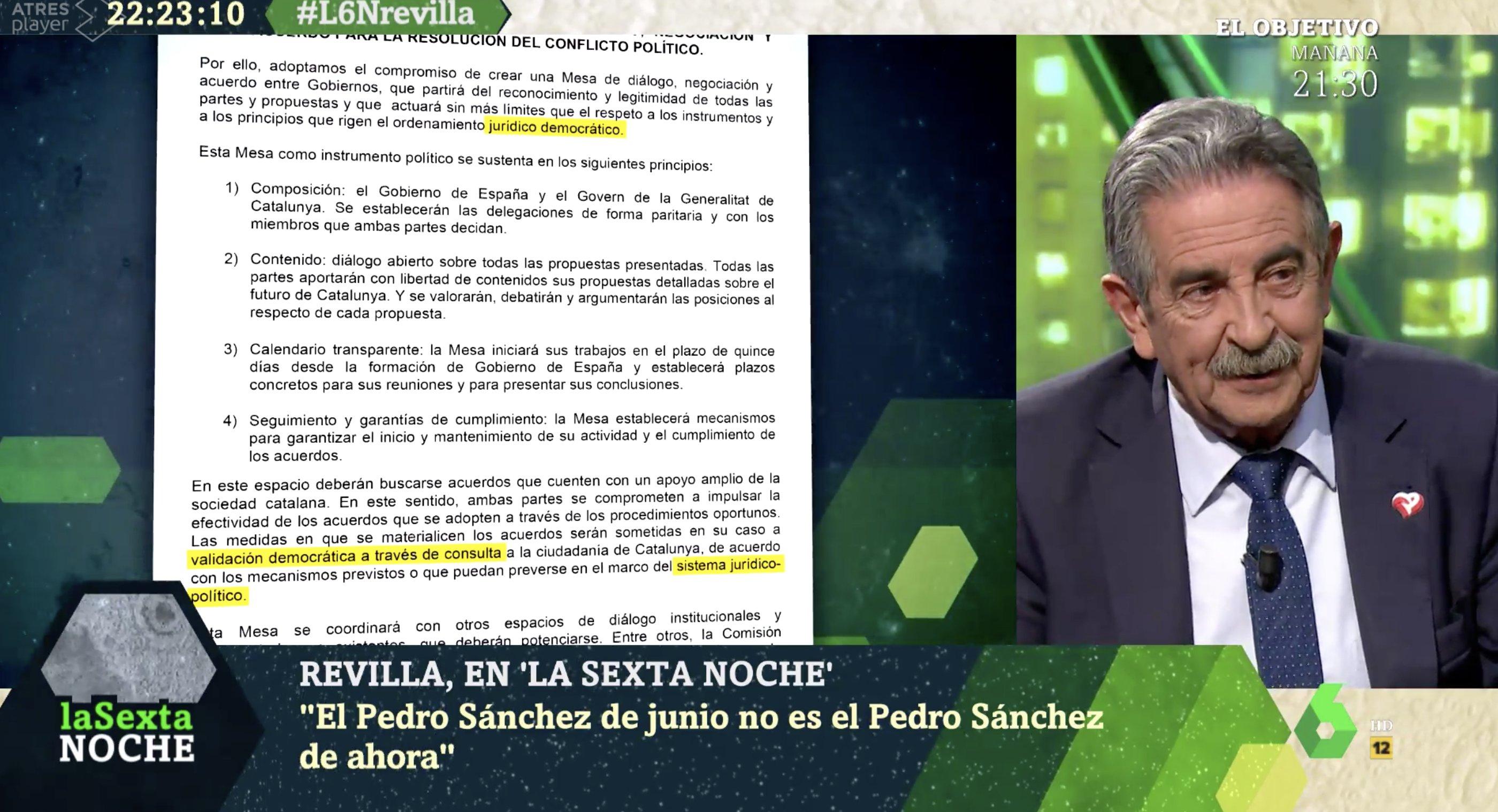 Miguel Ángel Revilla en 'La Sexta Noche'. Fuente: laSexta.