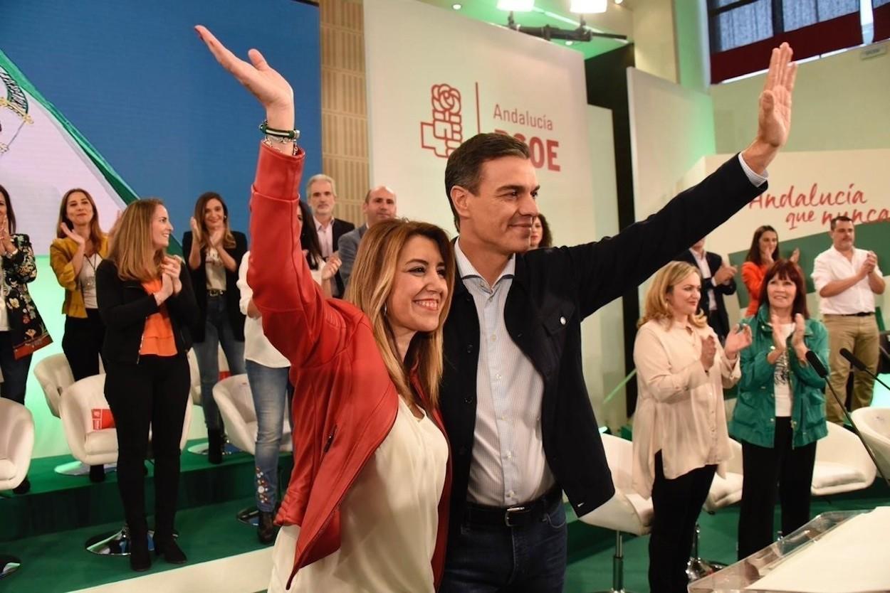 Susana Díaz y Pedro Sánchez, en un acto del PSOE andaluz, en octubre de 2018.