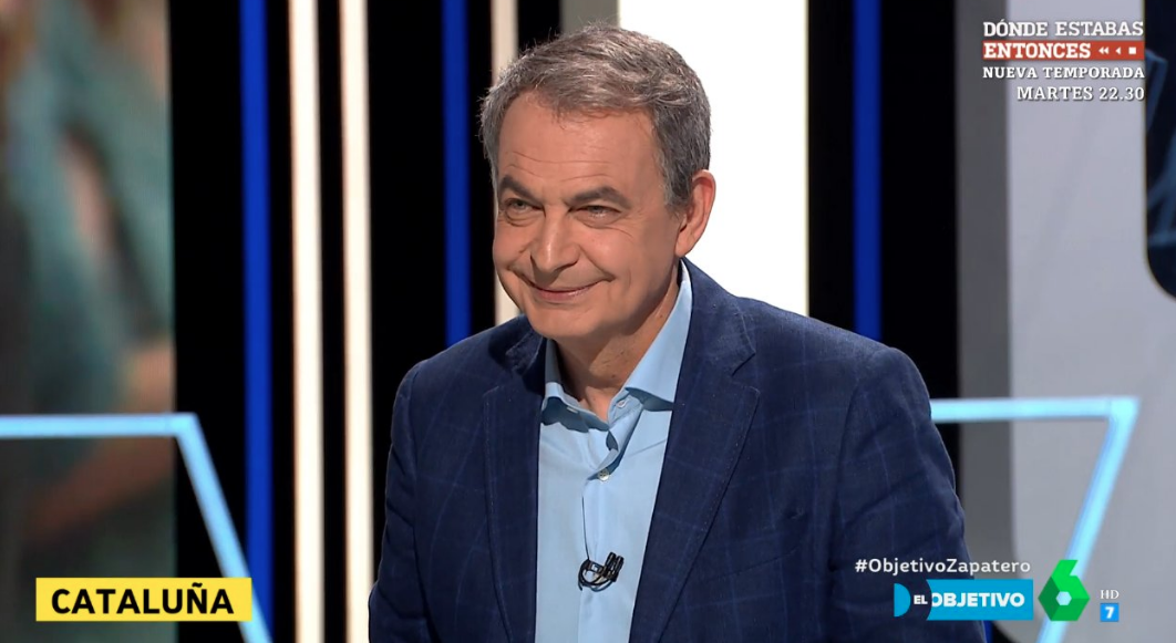 El expresidente del Gobierno, José Luis Rodriguez Zapatero, en una entrevista con Ana Pastor en 'El Objetivo'