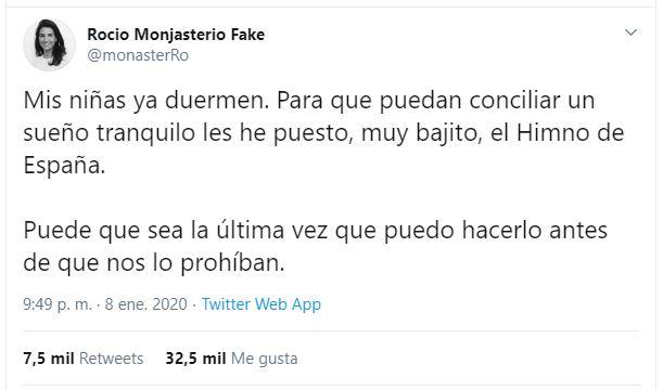 Tuit de Rocio Monjasterio Fake.