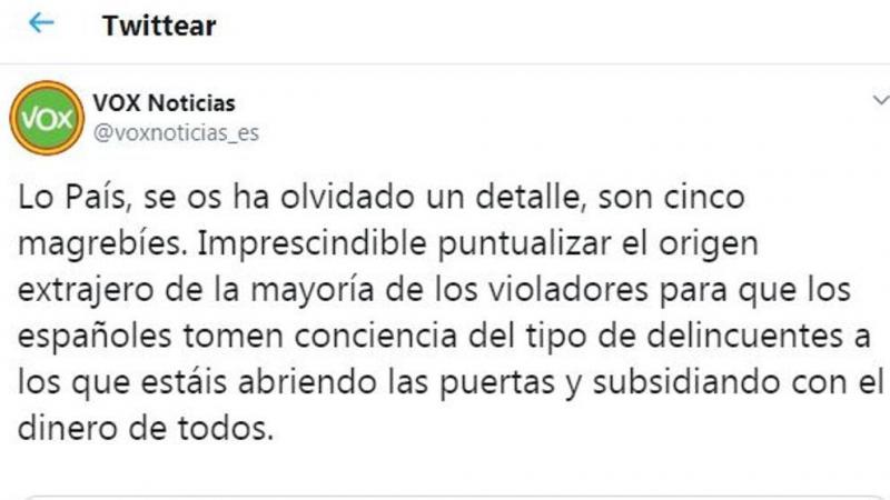 Tuit Vox Noticias Tuit Vox Noticias