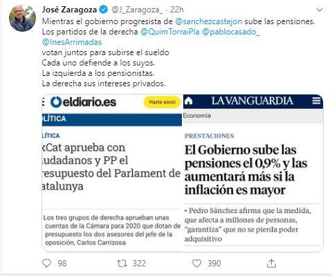 Tuit de José Zaragoza