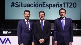 Jorge Sicilia, director de BBVA Research y economista jefe del Grupo BBVA, Rafael Doménech, responsable de Análisis Económico, y Miguel Cardoso, economista jefe de BBVA Research.