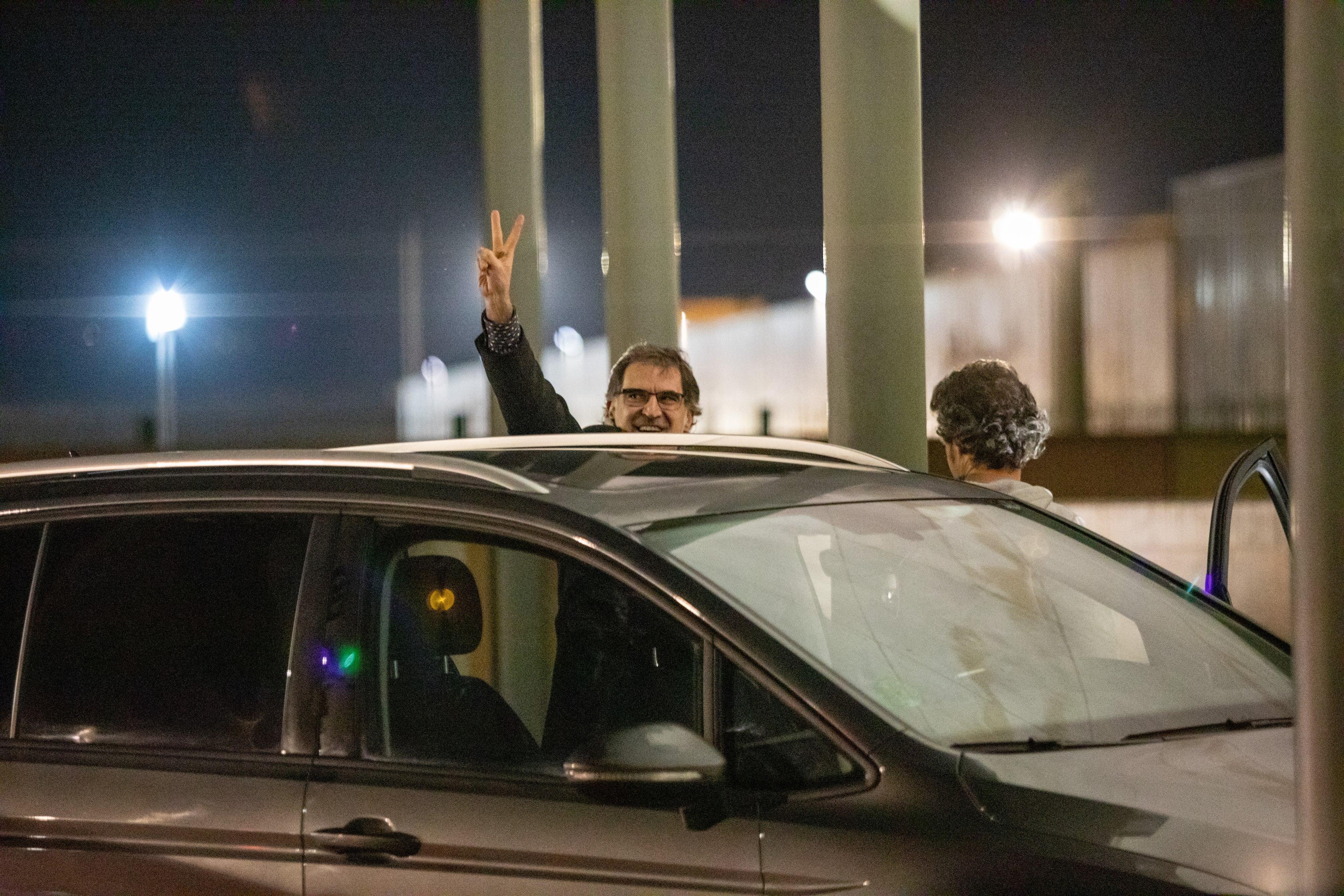  Jordi Cuixart sale de la cárcel de Lledoners por su primer permiso penitenciario el 16 de enero de 2020 