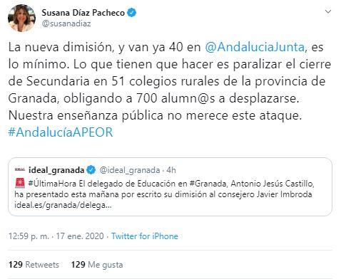 Tuit de Susana Díaz Tuit de Susana Díaz