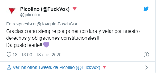 Seguidores que apoyaron la reflexión de Joaquim Bosch sobre el 'pin parental'