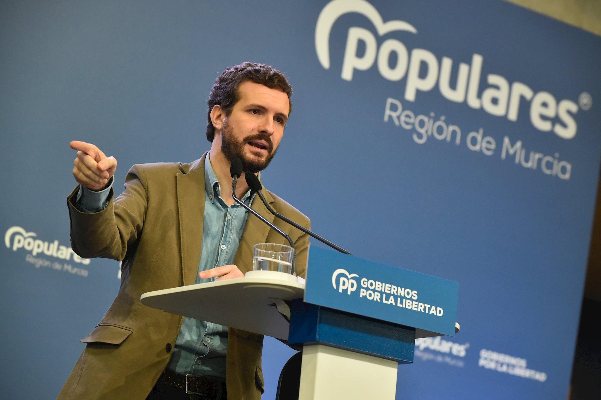 El presidente del Partido Popular, Pablo Casado. Fuente: Europa Press.