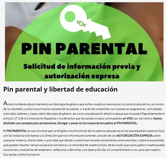 Pin Parental Vox