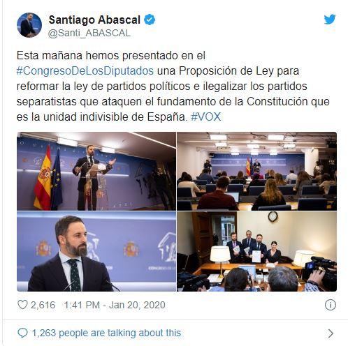 Abascal ilegalizar partidos Abascal ilegalizar partidos