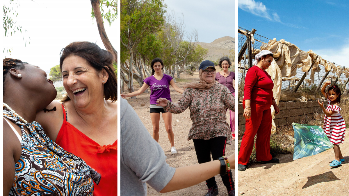 Cada fin de semana la idílica playa de los Genoveses, ubicada en pleno Parque Natural del Cabo de Gata, se convierte en el local de ensayo de 40 mujeres de distintas culturas que preparan un espectáculo de danza Cada fin de semana la idílica playa de los Genoveses, ubicada en pleno Parque Natural del Cabo de Gata, se convierte en el local de ensayo de 40 mujeres de distintas culturas que preparan un espectáculo de danza