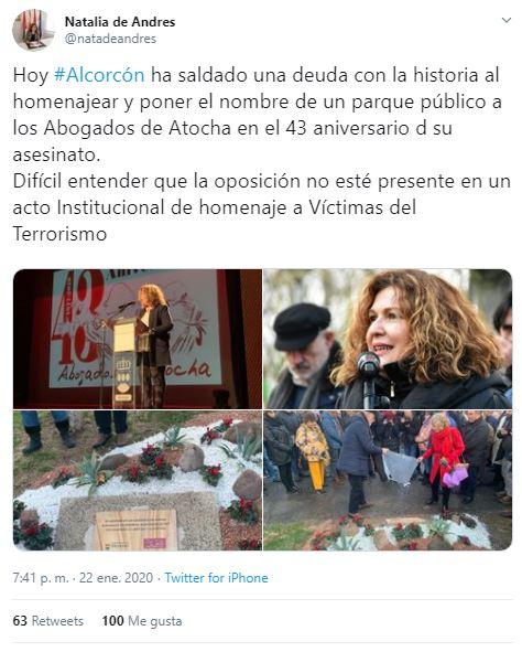 Tuit alcaldesa de Alcorcón