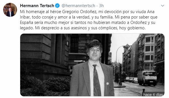 Tuit de Hermann Tertsch Gregorio Ordóñez