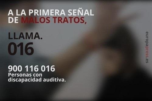 A la primera señal de malos tratos, denuncia en el 016.