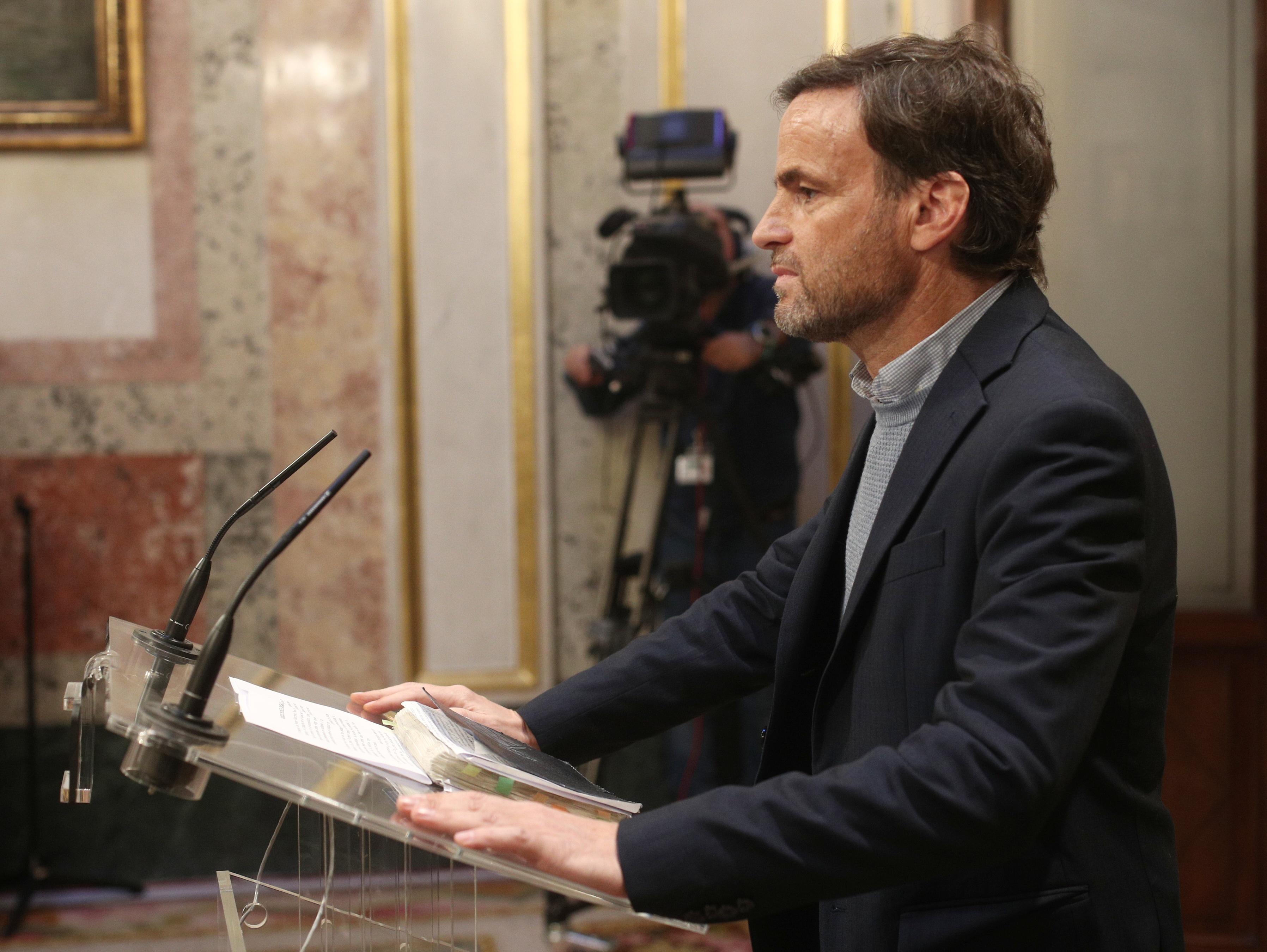 El presidente del Grupo Confederal de Unidas Podemos en el Congreso de los Diputados, Jaume Asens. Fuente: Europa Press.