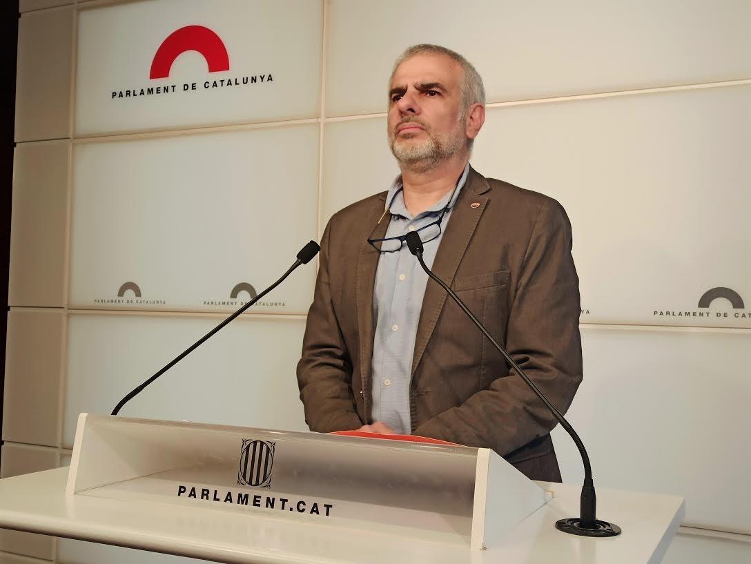 Carlos Carrizosa (Cs) en rueda de prensa en el Parlament