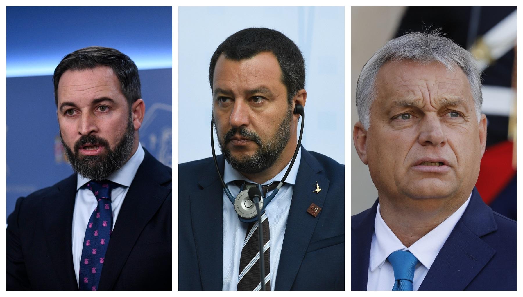 Santiago Abascal, Matteo Salvini y Viktor Orbán. Fuente: elaboración propia.