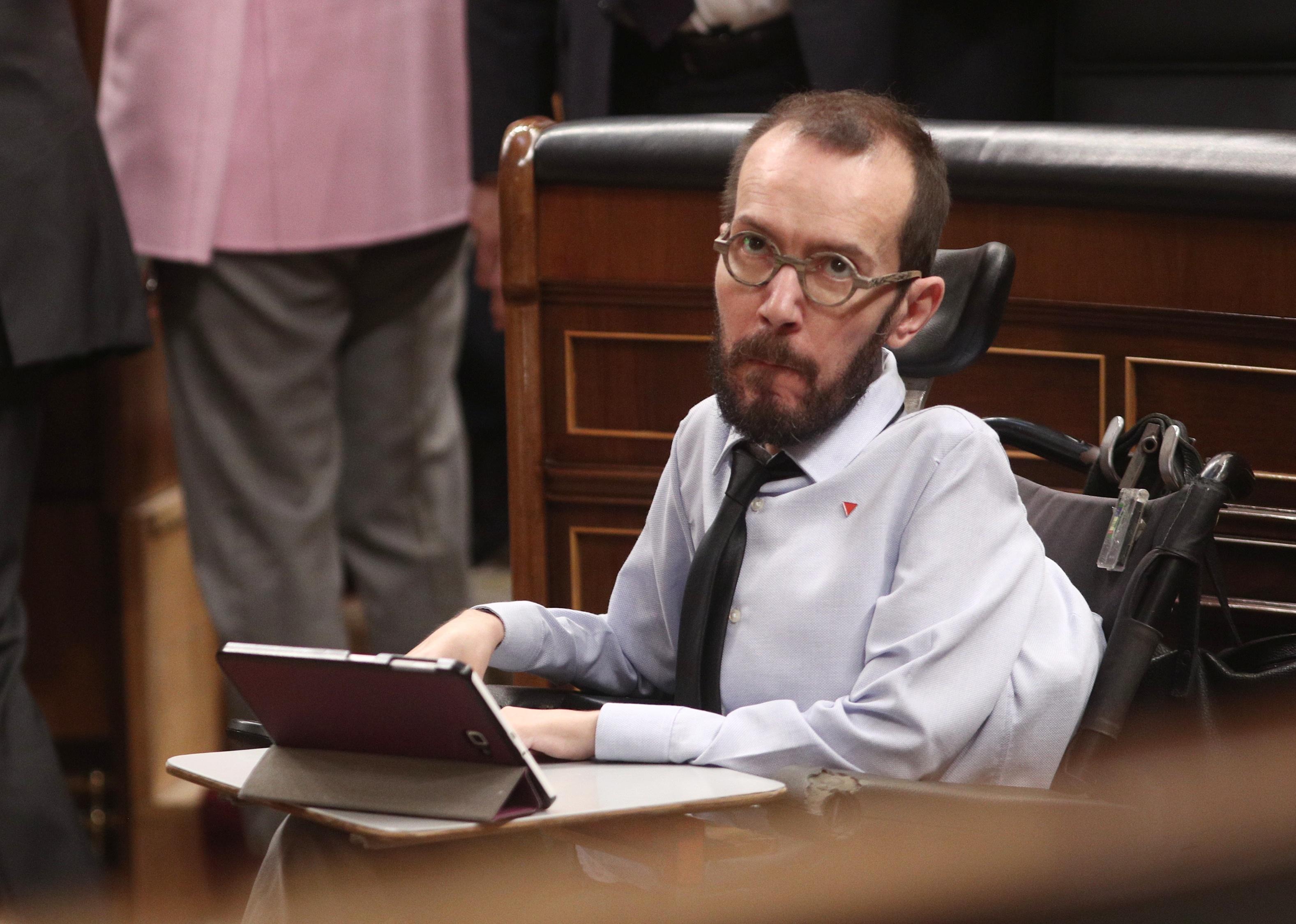 El portavoz de Unidas Podemos en el Congreso de los Diputados Pablo Echenique. Fuente: Europa Press.