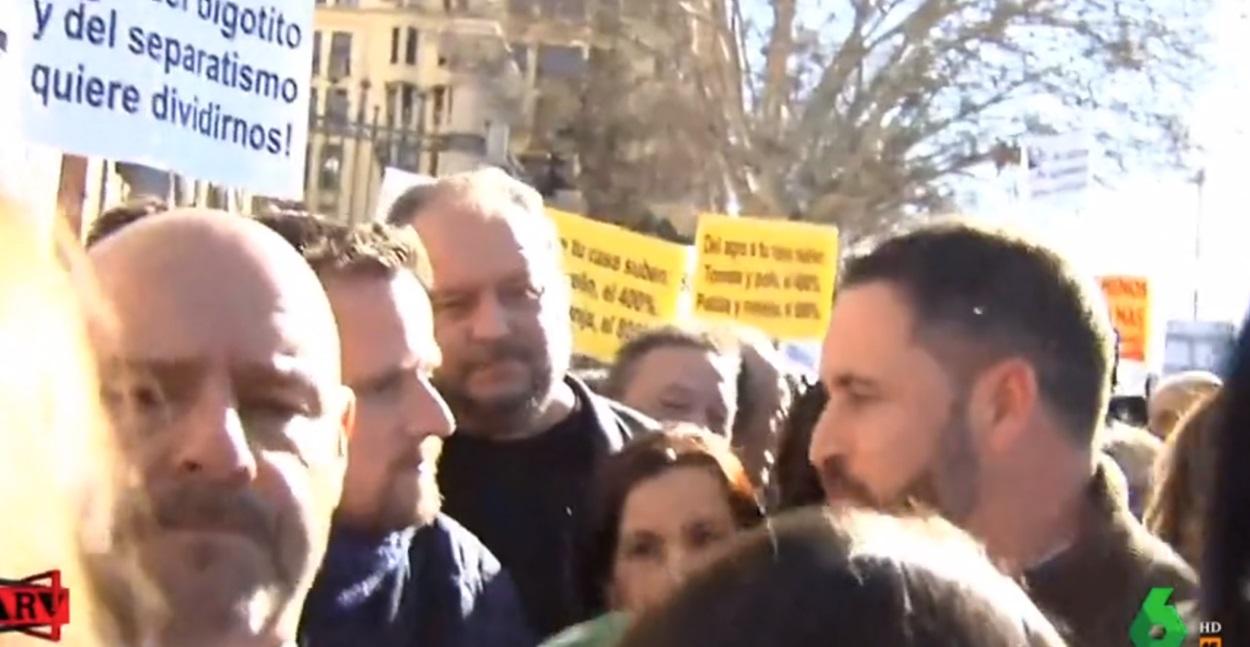 Echan a Santiago Abascal de la manifestación de los Agricultores