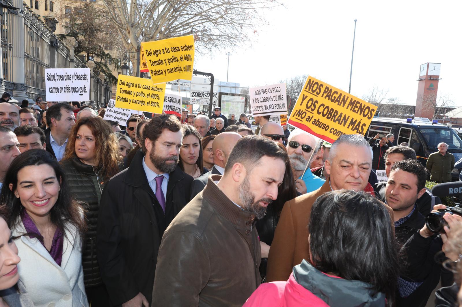 Abascal en la marcha de los agricultores. Twitter