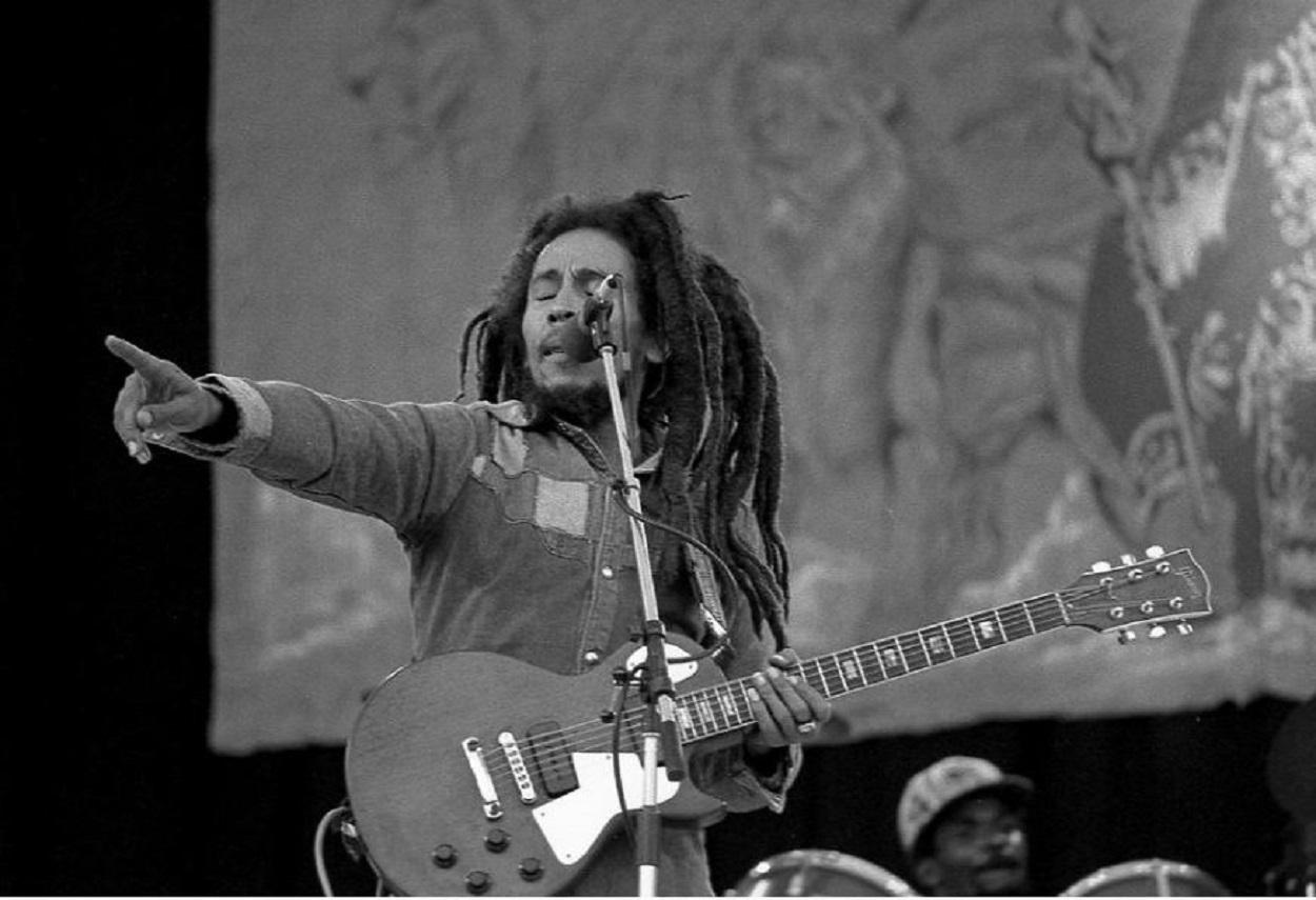 El artista Bob Marley en un concierto en Dalymount Park (Dublín), el 6 de Julio de 1980