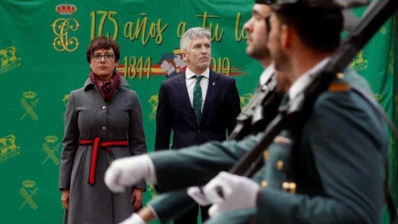 La directora general de la Guardia Civil, María Gámez, y el ministro del Interior, Grande Marlaska