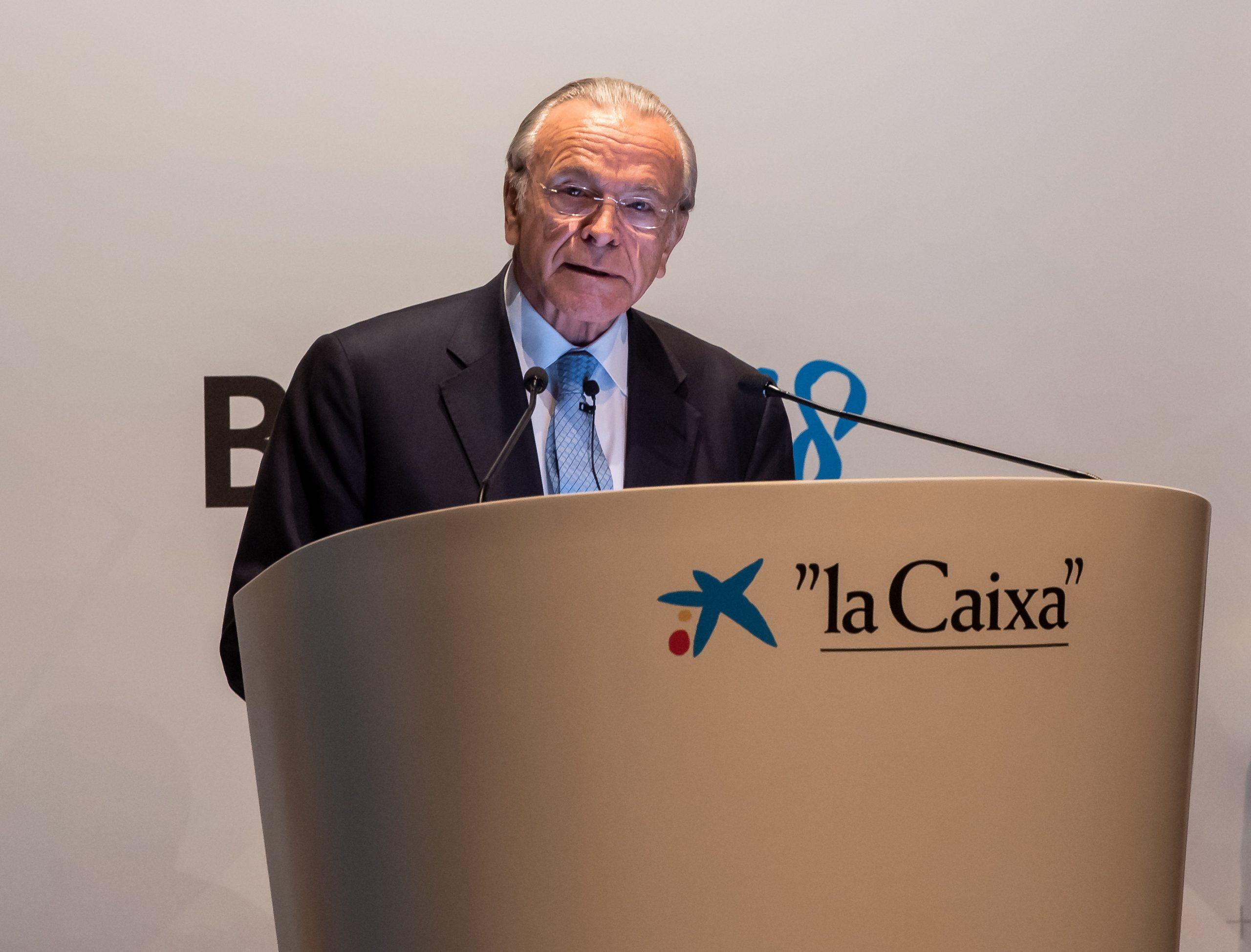 Isidro Fainé, presidente de la Fundación Bancaria ”la Caixa”, en el momento de la inauguración