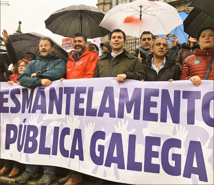 Manifestación contra el desmantelamiento de la sanidad en Galicia. 