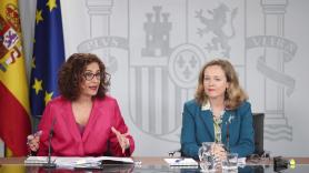 María Jesús Montero y Nadia Calviño durante la rueda de prensa tras el Consejo de Ministros anterior