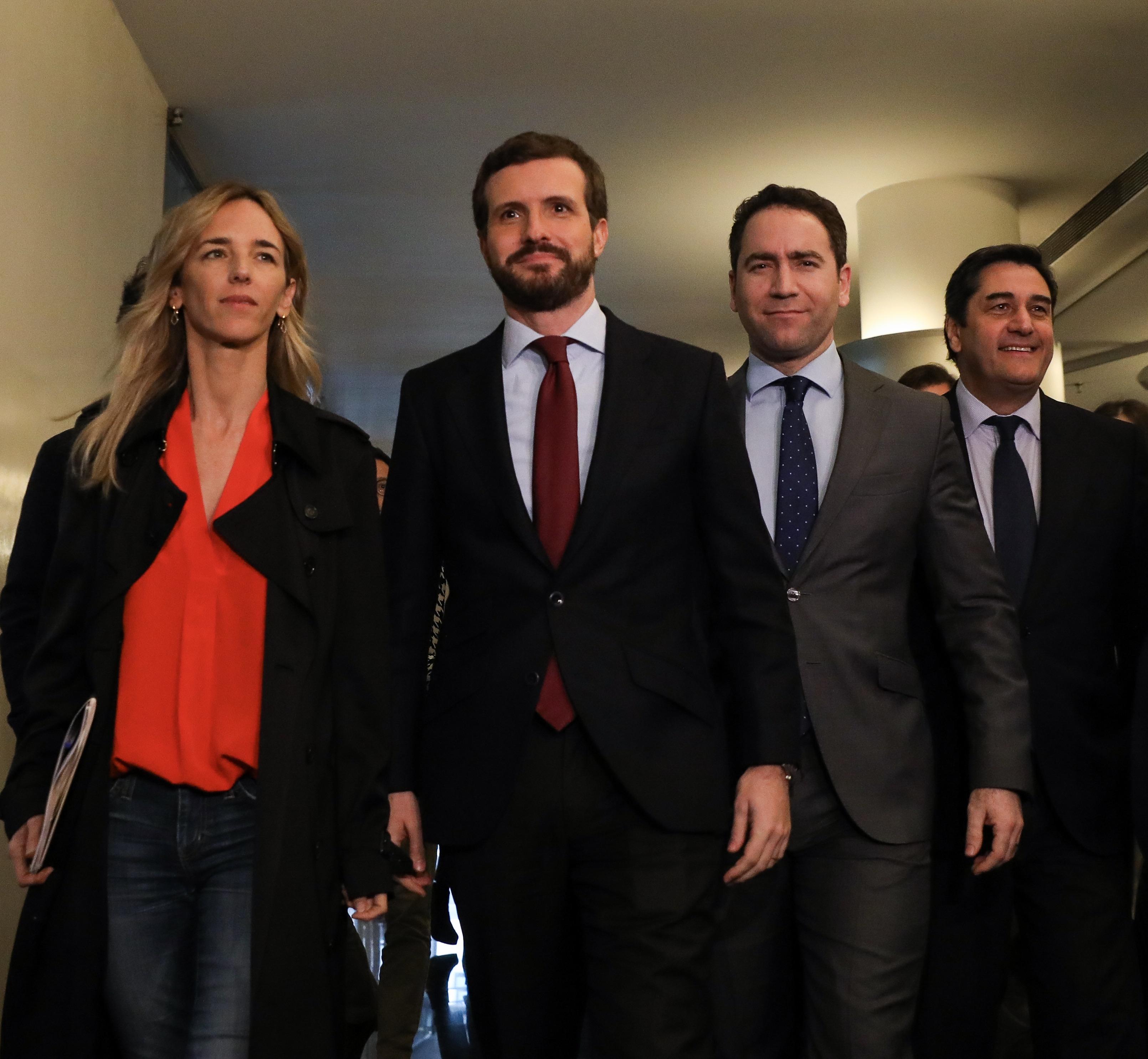 Cayetana Álvarez de Toledo; Pablo Casado; Teodóro García Egea y José Ignacio Echániz