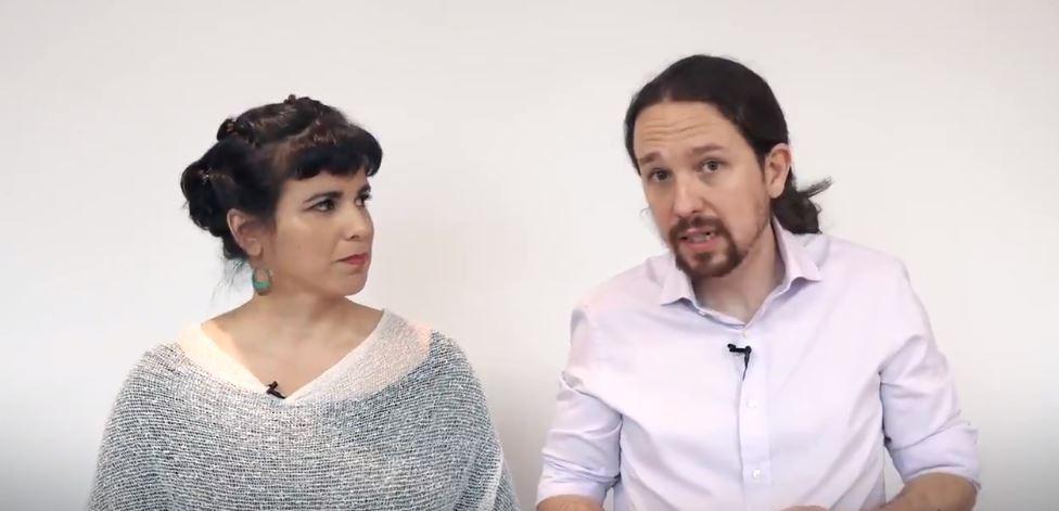 Teresa Rodríguez y Pablo Iglesias.