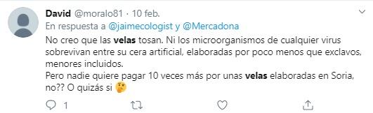 Mensaje sobre tos velas Mensaje sobre tos velas