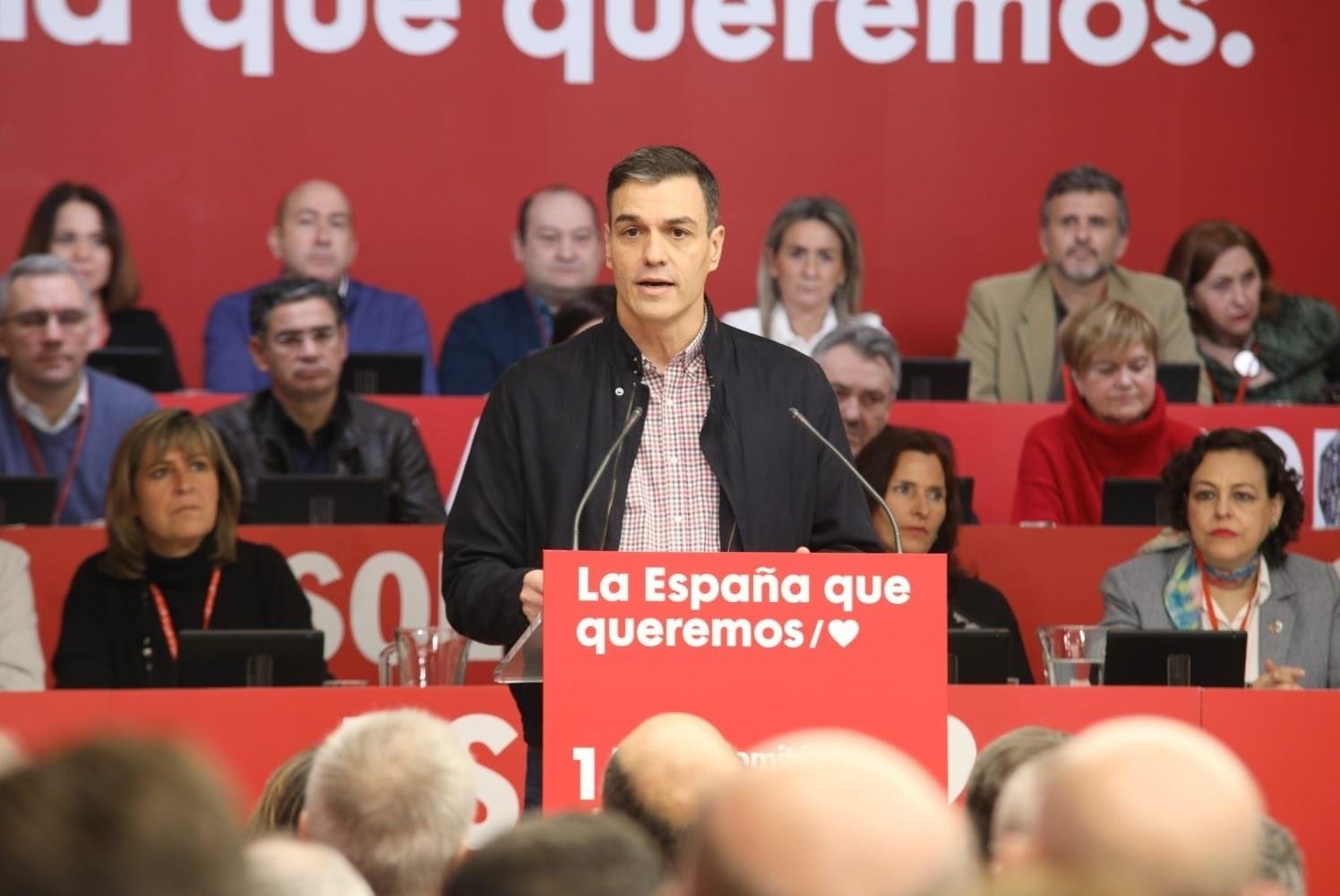 Pedro Sánchez durante su intervención durante el Comité Federal del PSOE