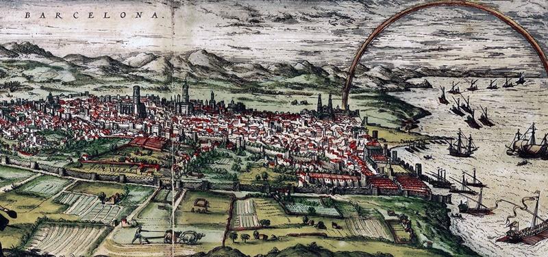 El arco iris que pintó Jan Conerlisz Vermeyen en la vista de Barcelona de 1572 parece augurar la luz que llegaría a la ciudad con el nacimiento de Juliana Morell 22 años después El arco iris que pintó Jan Conerlisz Vermeyen en la vista de Barcelona de 1572 parece augurar la luz que llegaría a la ciudad con el nacimiento de Juliana Morell 22 años después
