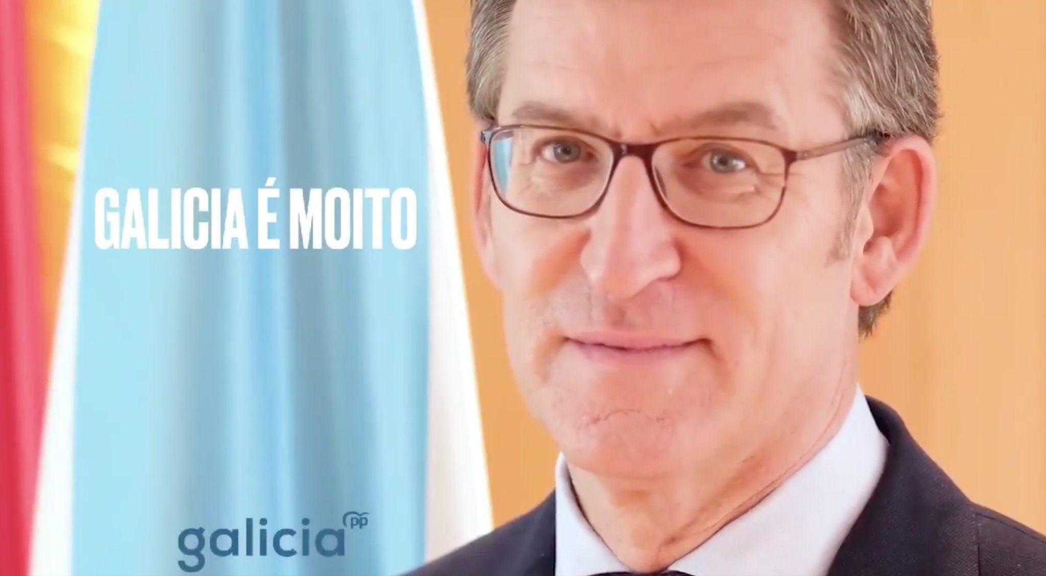 Cartel electoral del PP de Galicia de cara a las elecciones del 5 de abril