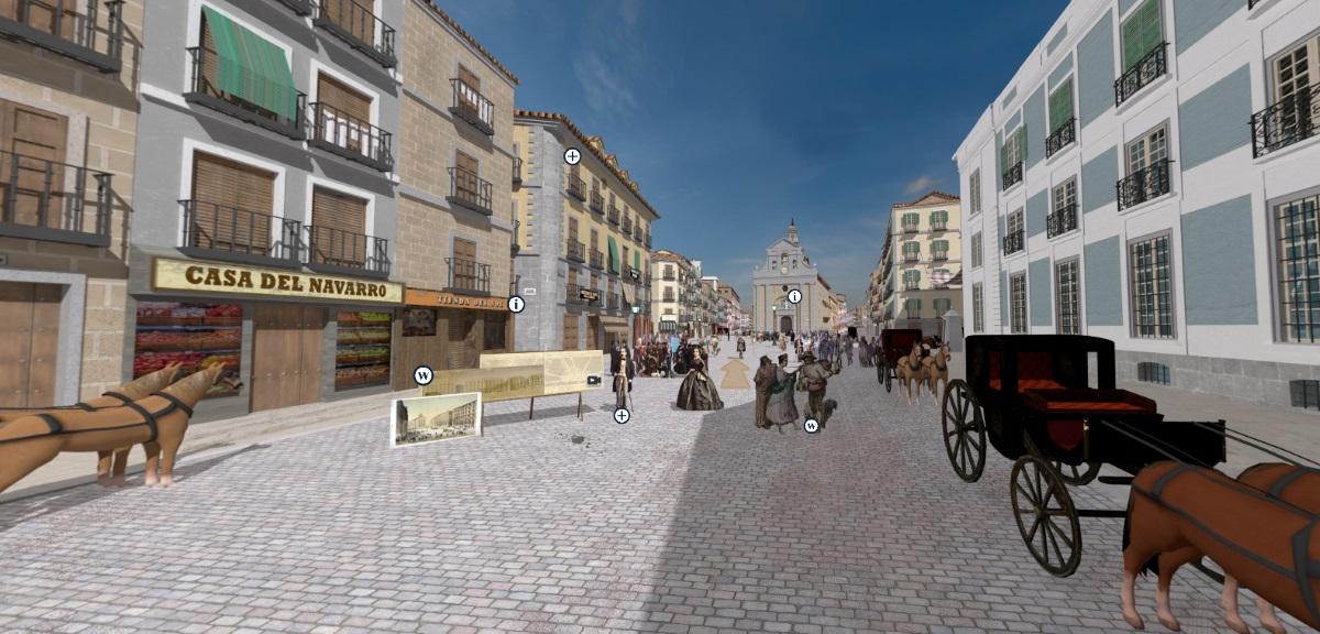 Recreación de la Puerta del Sol de Madrid antes de 1854