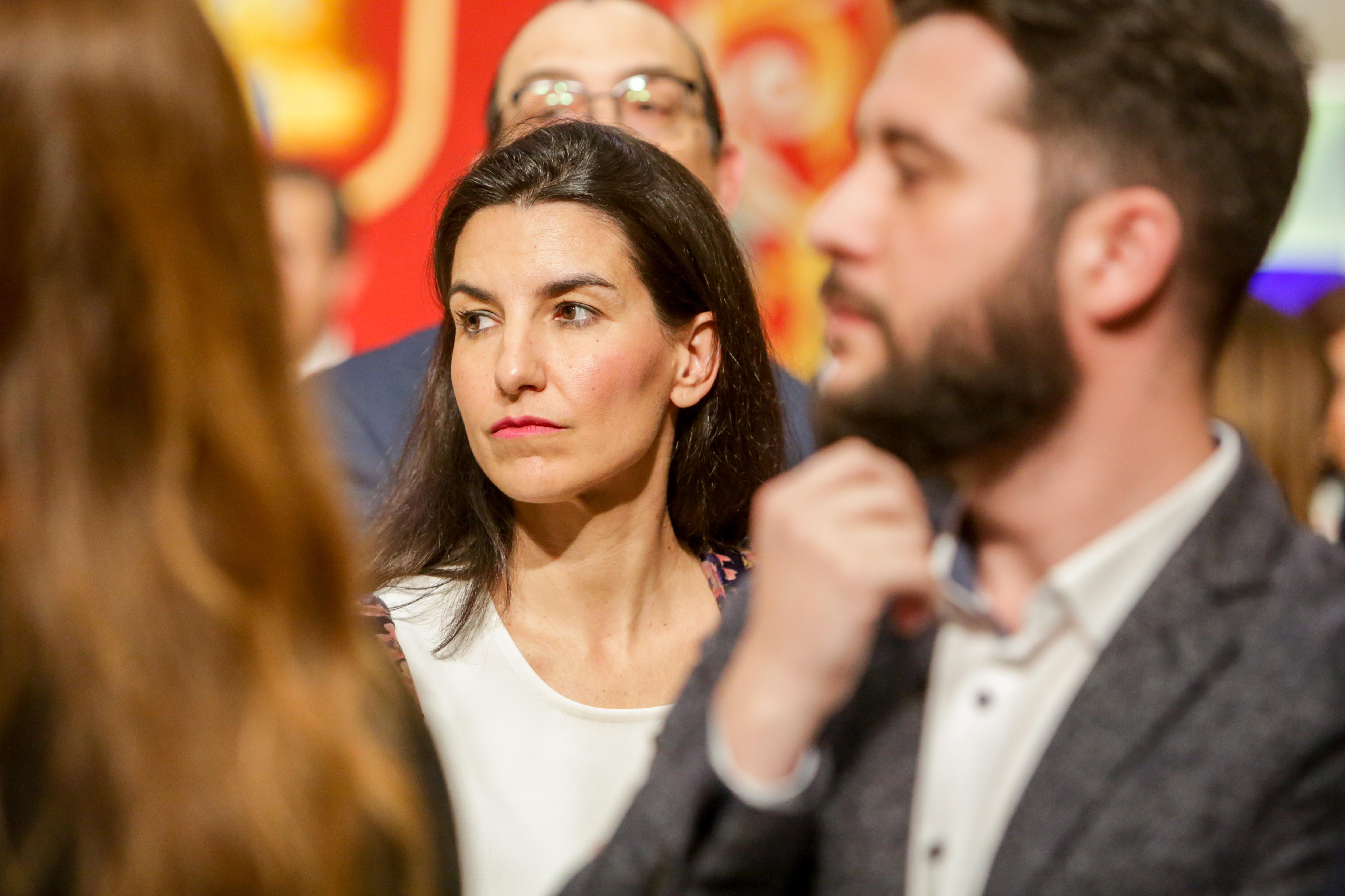 La portavoz del Grupo Vox en la Asamblea de Madrid Rocio Monasterio en el acto donde el presidente de la Asamblea Nacional Venezolana Juan Guaidó ha recibido la Medalla Internacional de la Comun