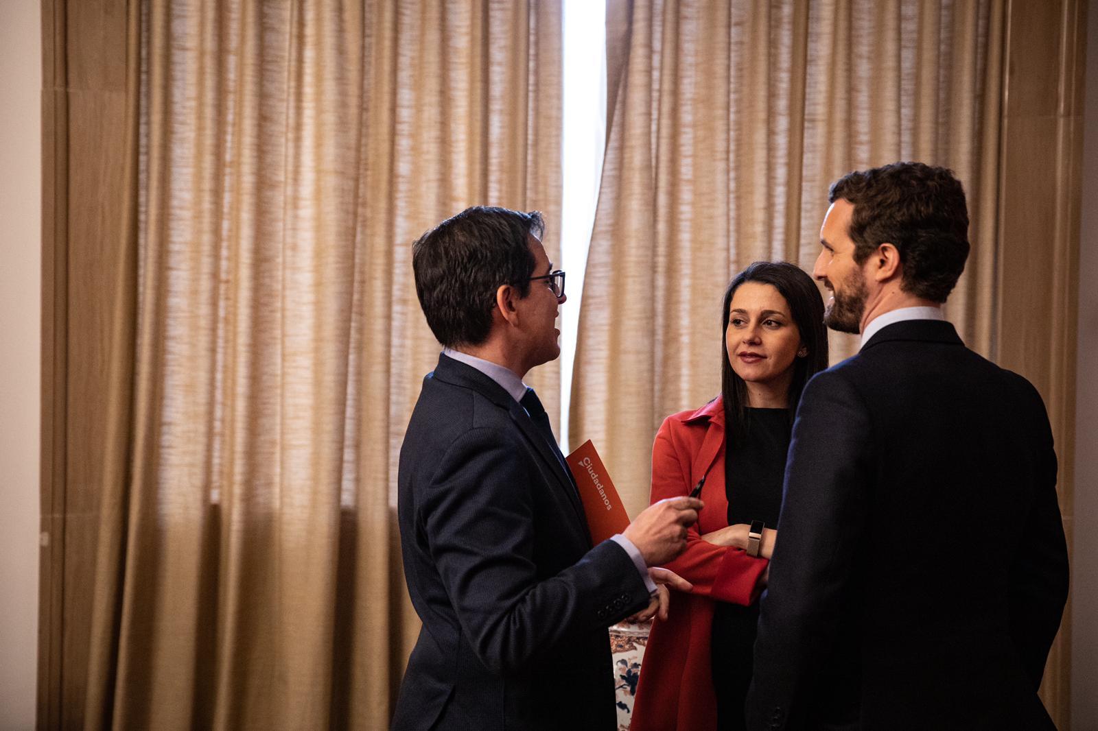 Reunión entre Inés Arrimadas y Pablo Casado en el Congreso de los Diputados