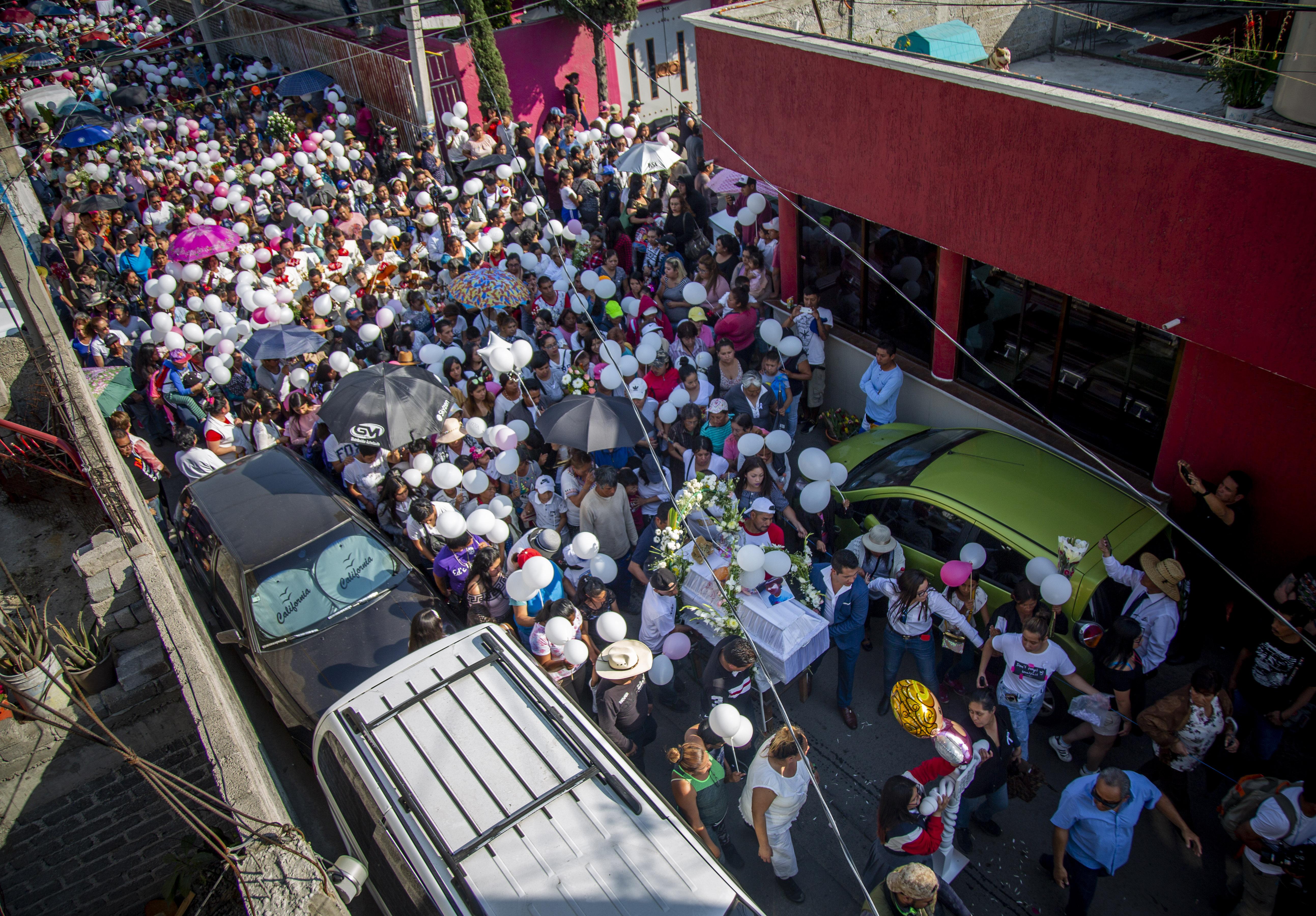 Funeral de la niña Fátima en México. Foto: Jair Cabrera Torres/dpa
