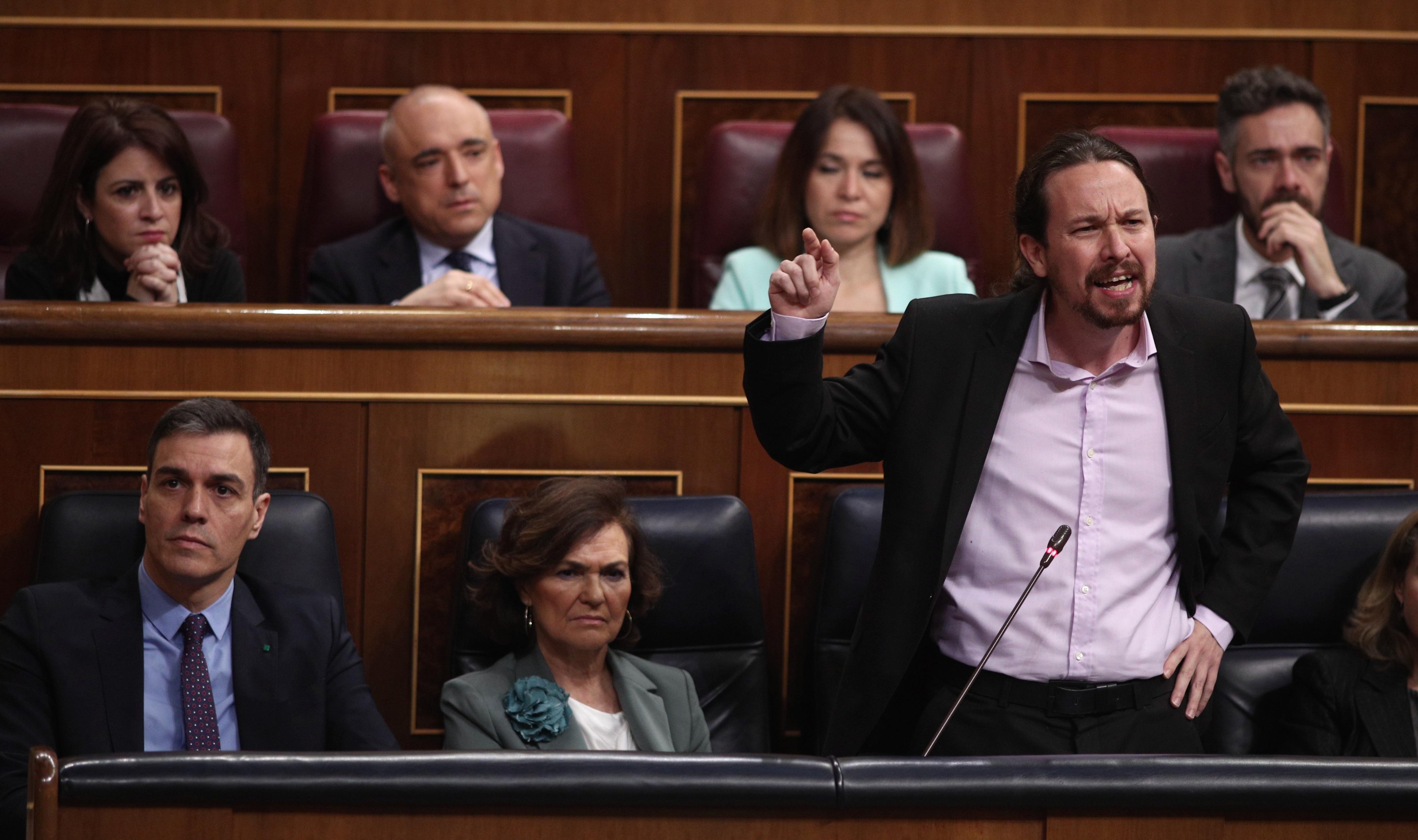 El vicepresidente del Gobierno de Derechos Sociales y Agenda 2030 Pablo Iglesias responde a las preguntas de la oposición en relación a los casos de abusos a menores / EUROPAPRESS