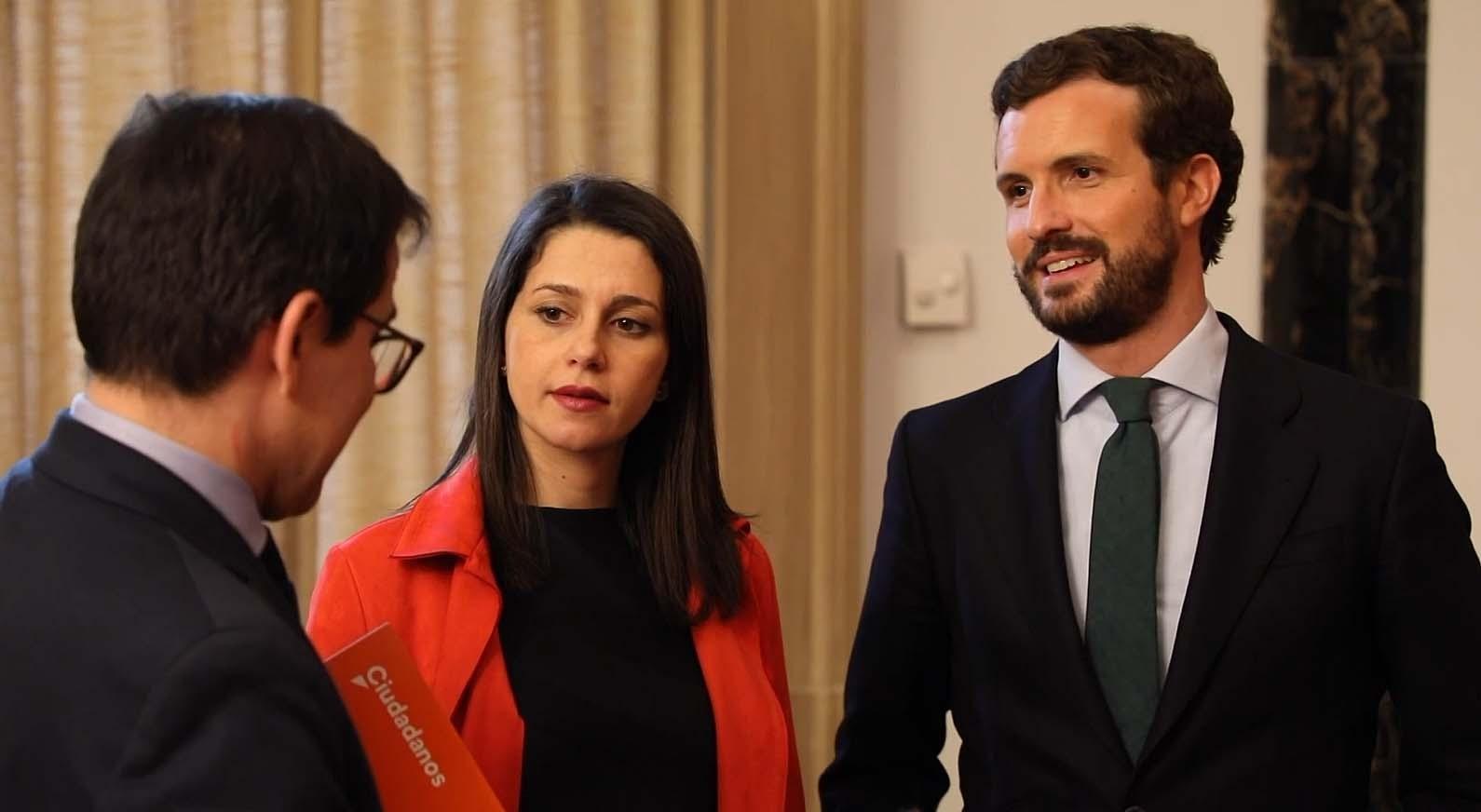 Pablo Casado e Inés Arrimadas. Fuente: Europa Press.