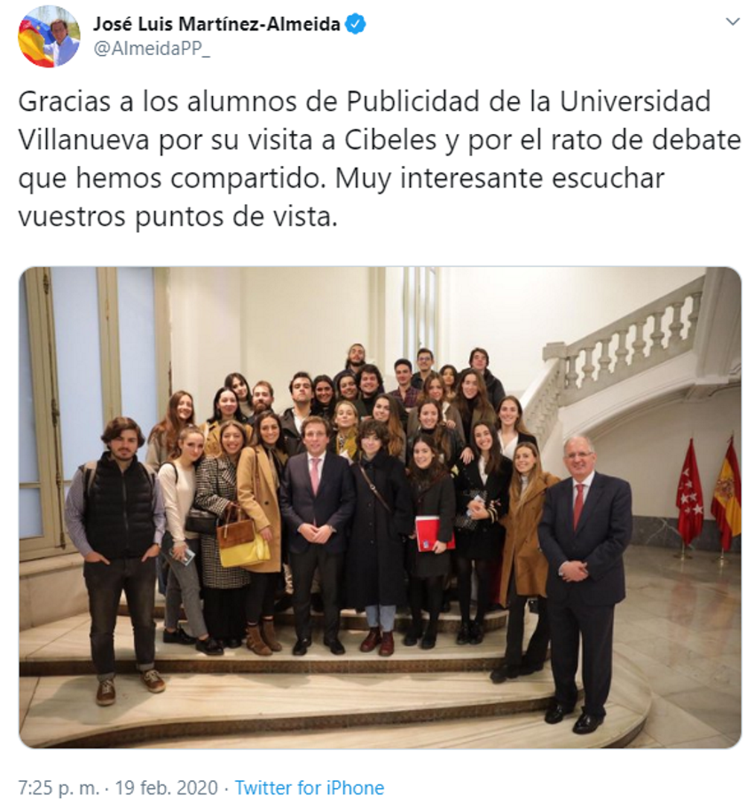 Tuit de José Luis Martínez Almeida Tuit de José Luis Martínez Almeida