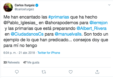 Tuit Iturgaiz primarias ciudadanos Tuit Iturgaiz primarias ciudadanos